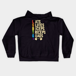 Lgbtq Weightlifting Quads Squad Kids Hoodie